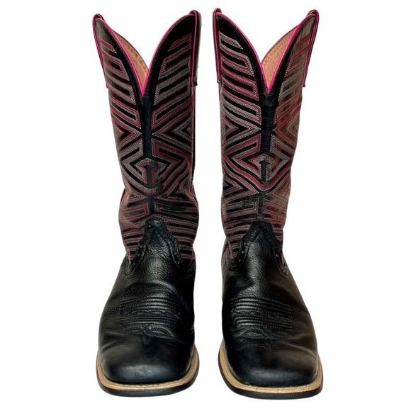 Ariat Outsider 10017368 Black Pink Stitch Western Cowboy Boots Women's 9.5B - Picture 3 of 12